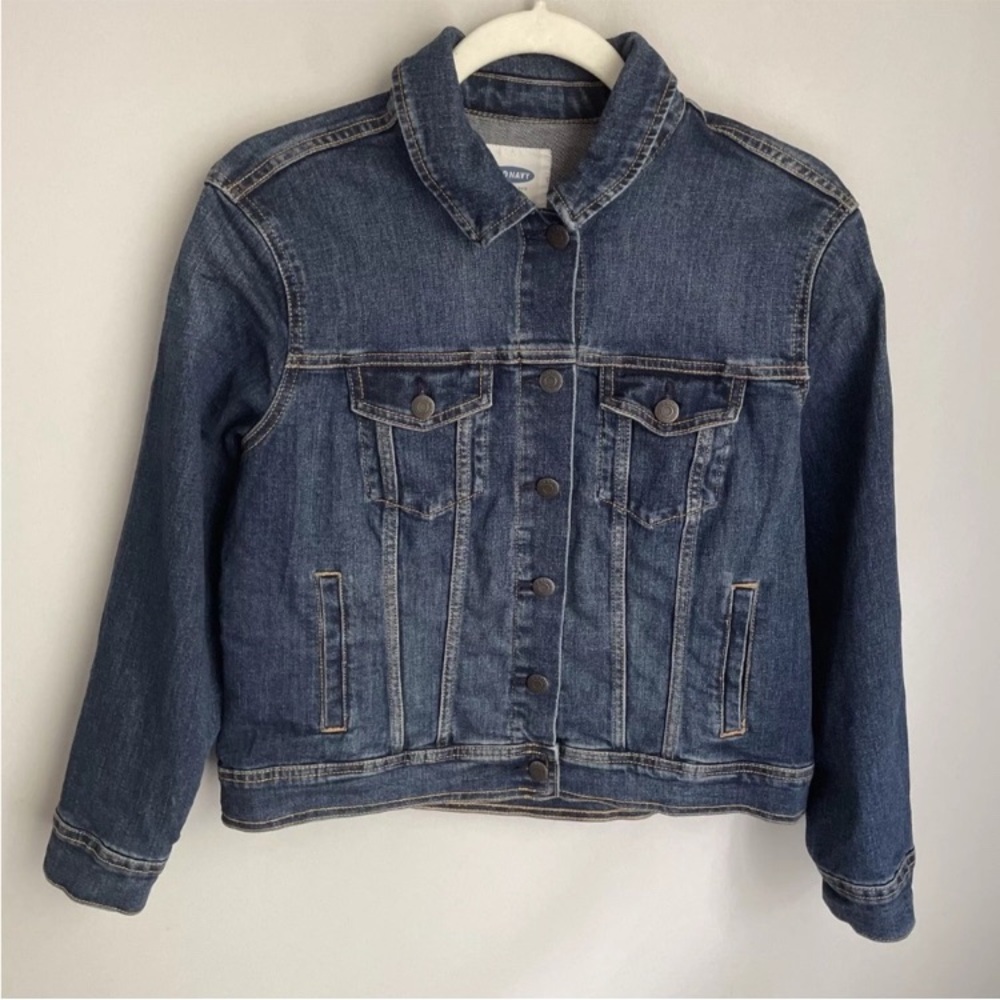 New Hand Painted Denim Blue Jean Jacket Beach Scene Size Large Petite - Picture 3 of 8
